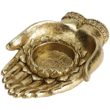 PROGARDEN portavelas manos 14,3x10,2 cm , Palmatoria candil manos 14,3 x 10,2 cmFabricado en resina de alta calidadIdeal para decorarApto para interior y exteriorPe
