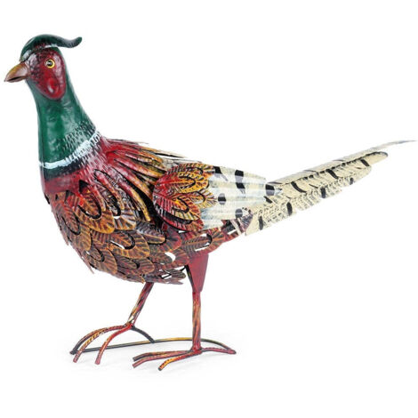 Progarden Scultura di fagiano in metallo colorato 40 cm