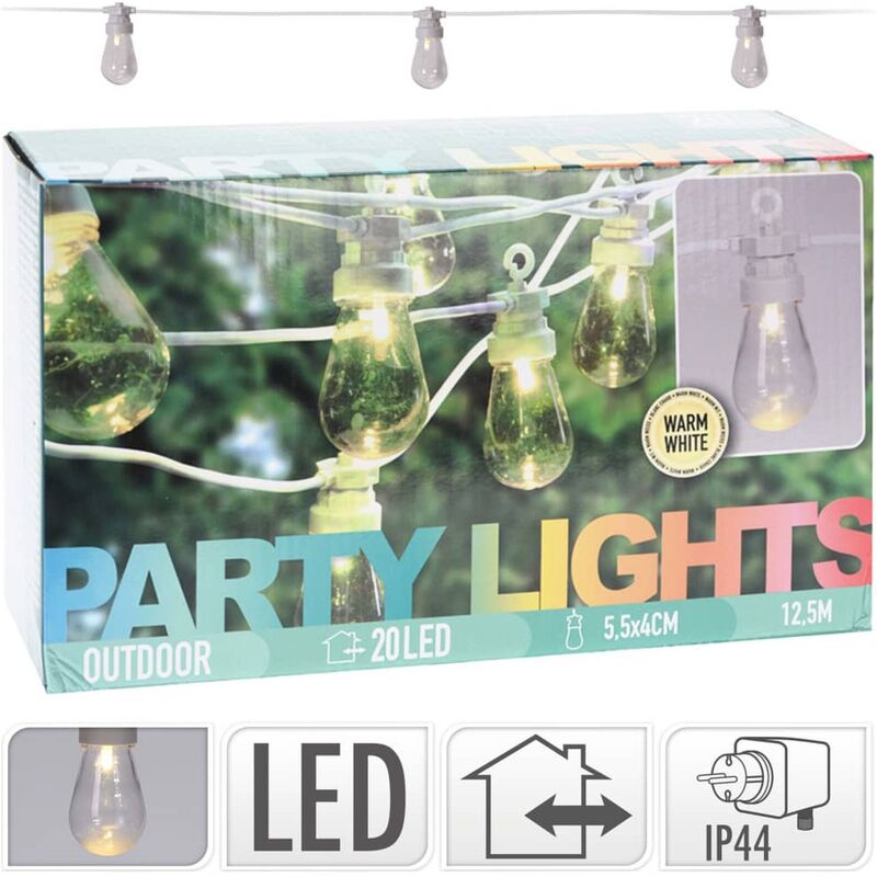 

Set de lámparas LED para fiestas 20 bombillas 12 V - Transparente - Progarden