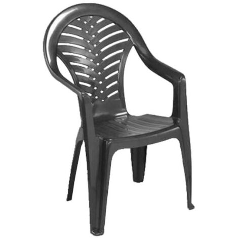 PROGARDEN sillon resina ocean antracita , Sillón resina Ocean antracitaFabricado en plástico de alta calidadApilableFácil limpiezaApto para exterioresMedidas si