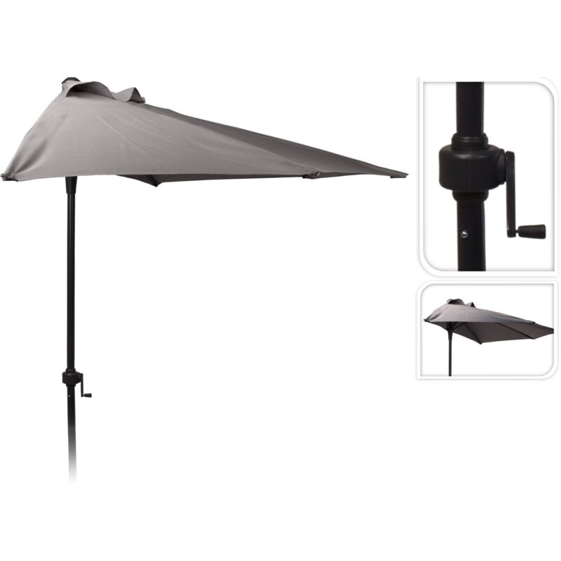 Qfplus Greengarden® Balkon Sonnenschirm 250 Cm Halbrund Anthrazit"-"179024024