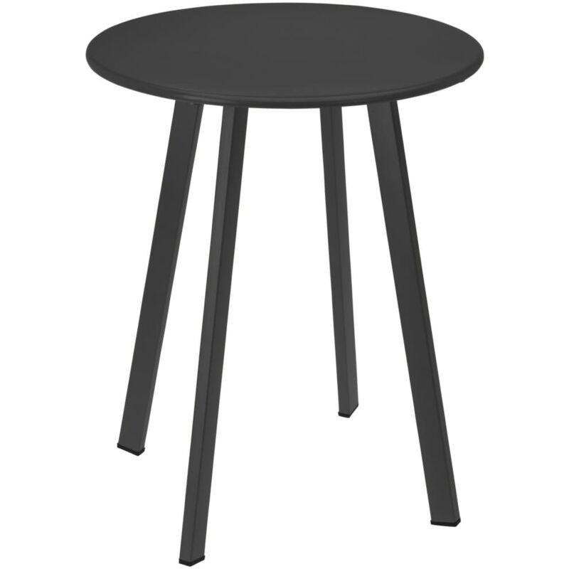 Table de jardin en métal Pro Garden 40x49 cm Gris foncé mat