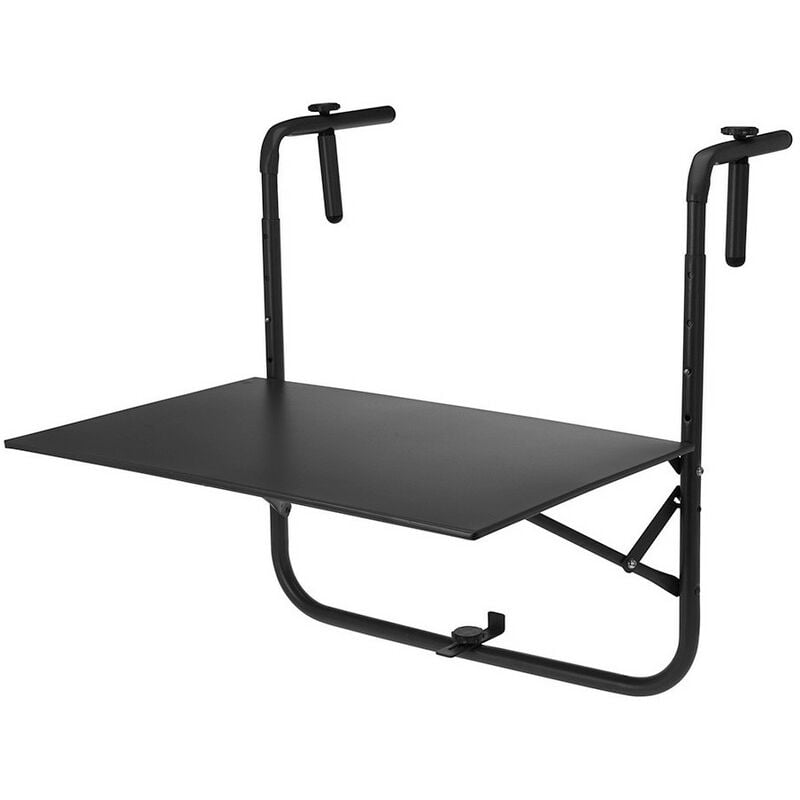 Wadiga - Table de balcon en métal noir - 63x43cm - Noir