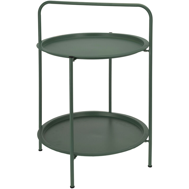 Table basse 2 plateaux olive Ø50 cm