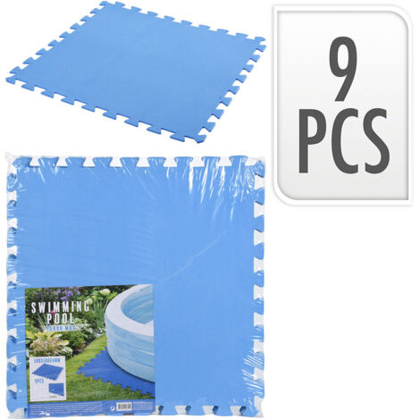 Progarden – Tapis de sol en mousse EVA pour piscine démontable – Lot de 9 dalles 50 x 50 cm – Surface antidérapante – Protection contre les impuretés