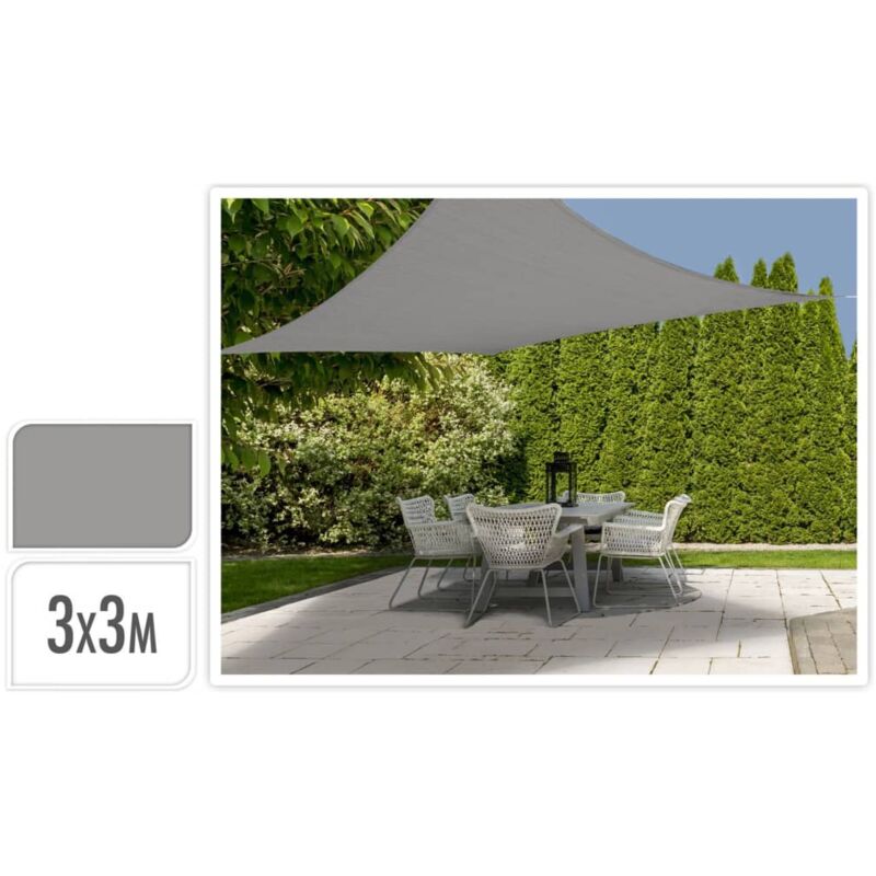 ProGarden Toile d'ombrage 3x3 m Gris Carré
