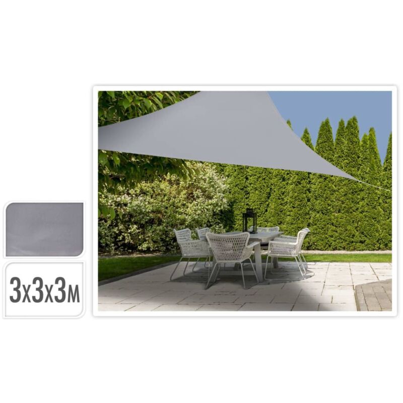 

Toldo de tela triangular gris 3x3x3 m - Gris - Progarden
