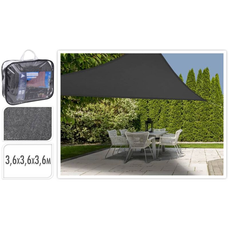 

Toldo de tela triangular gris oscuro 3,6x3,6x3,6 m - Progarden