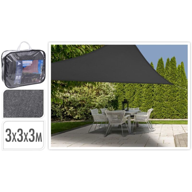 

Toldo de tela triangular gris oscuro 3x3x3 m - Progarden