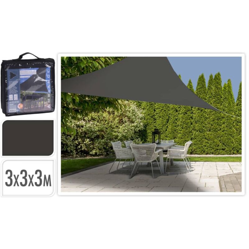 

Toldo de tela triangular gris oscuro 3x3x3 m - Gris - Progarden