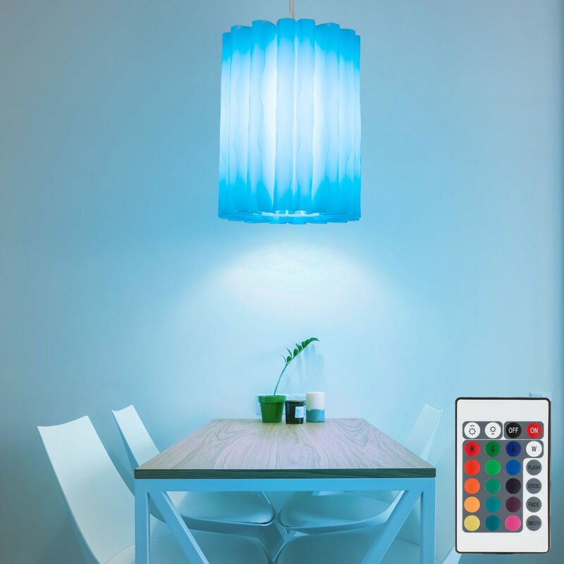 Image of Design a sospensione a pendolo con telecomando a luce dimmerabile con cambio colore nel set, comprese le lampadine a led rgb