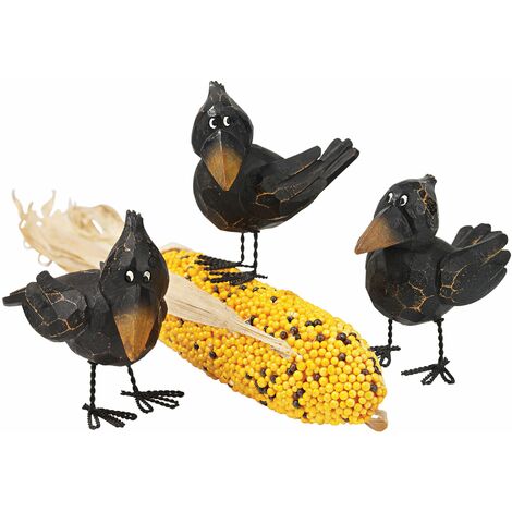 Progettazione Toscano miti e Leggende Raven Statue - Raven Figure - Black Crow Garden Statue