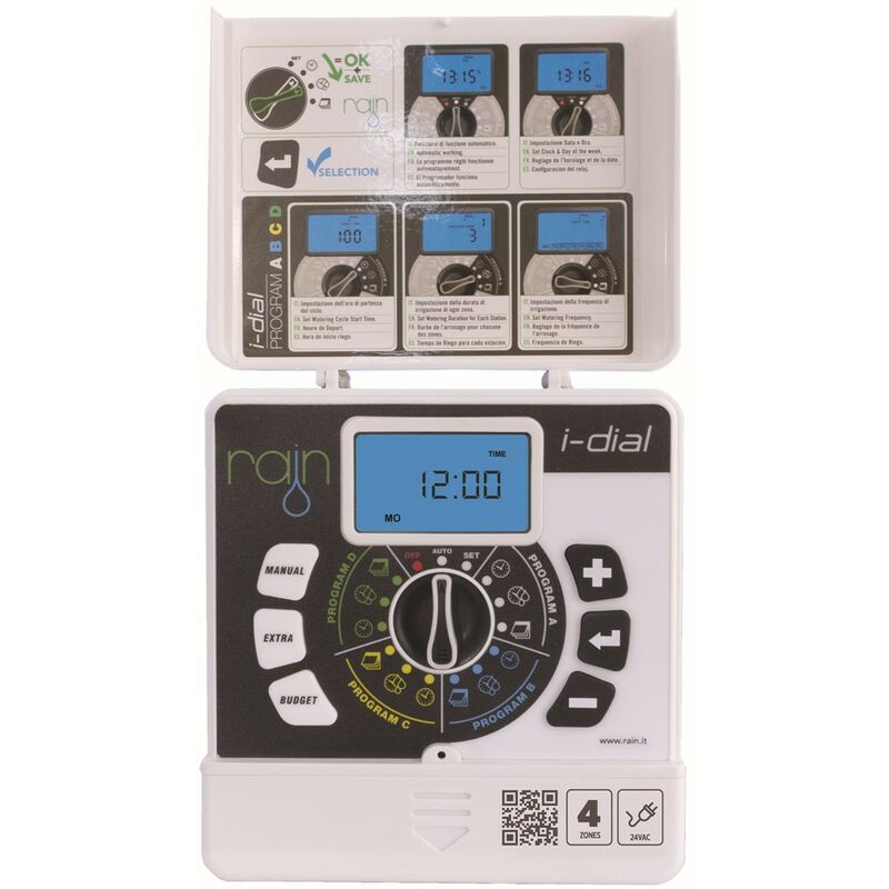 

Programador de riego 24V I-DIAL 4 zonas Interior - Rain