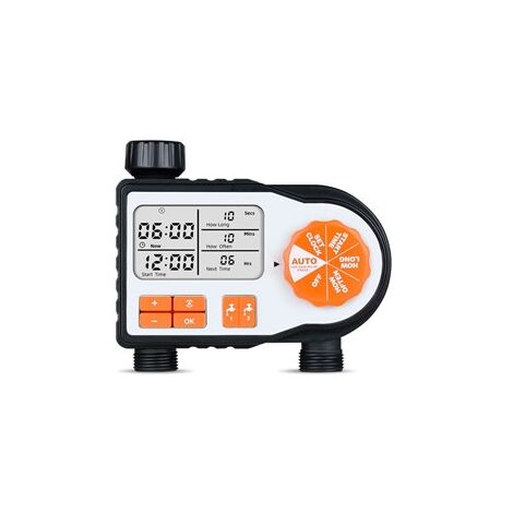 Programador de riego digital con 2 salidas 3/4" (3-8 bares 2xAA) 11x19,5x5,5cm