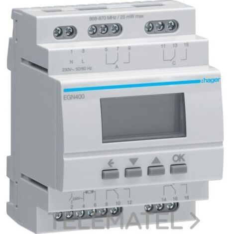 Programador digital multifuncion Hager EGN400 Bluetooth 4 canales