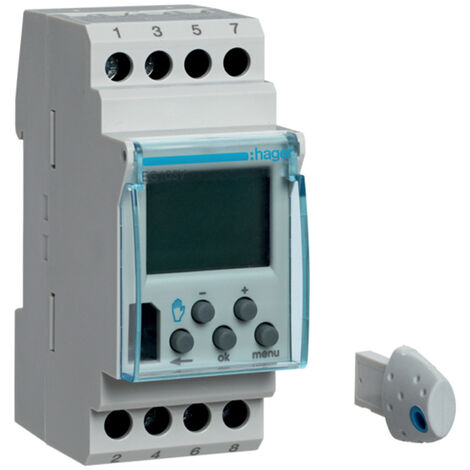 Programador digital semanal 1 conmutado, 56 maniobras/día, 12-24 V Hager EG103