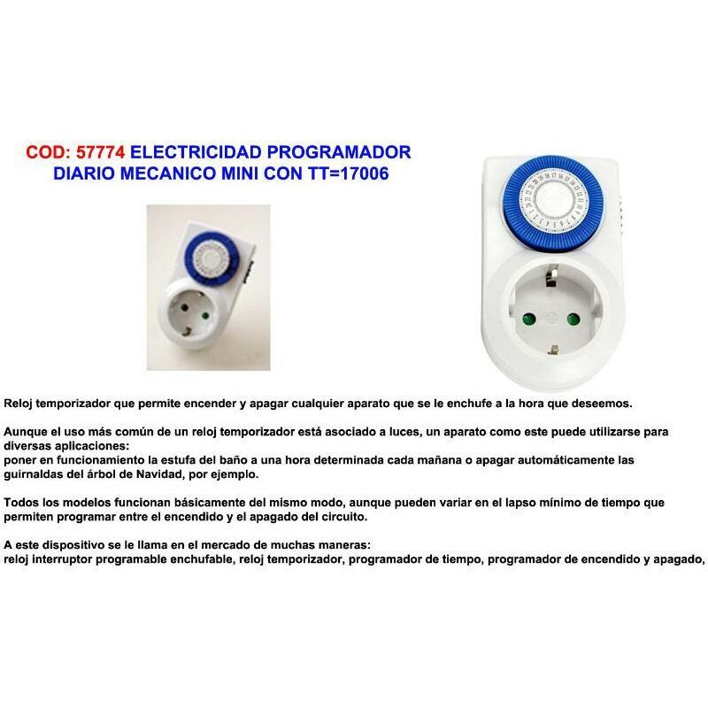 

electricidad programador diario mecanico mini con tt 17006 - Mibricotienda