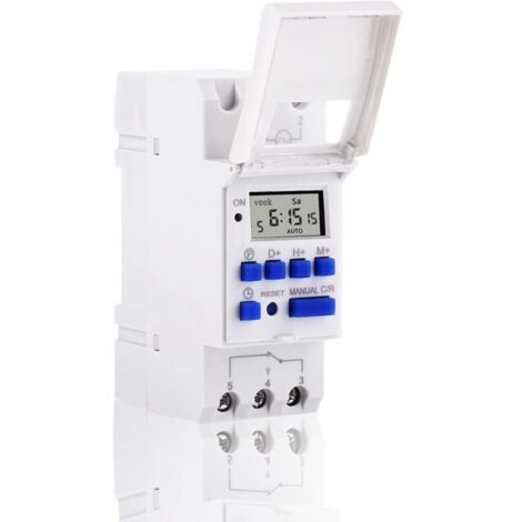 Programmable Digital Timer, LCD Display Weekly Time Switch with Programming Programmable Timer on DIN Rail (220V)
