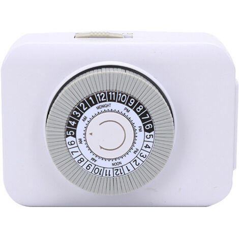 Programmable Mécanique Minuterie de Prise Programmable 24 Heures Plug-in Commutateur Timer Support Intervalle 15 Minutes pour Luminaires, Ventilateurs, Chauffeurs d'eau, Aquariums, Chargement Electron