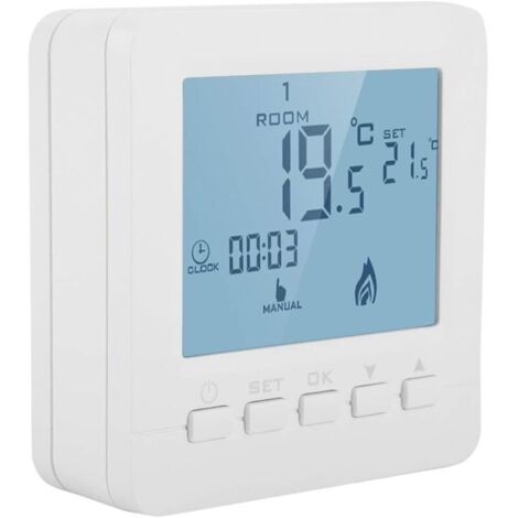 Programmable Thermostats for Home, Smart Wireless RF AC230V Fireproof Electric Heating Temperature Controller