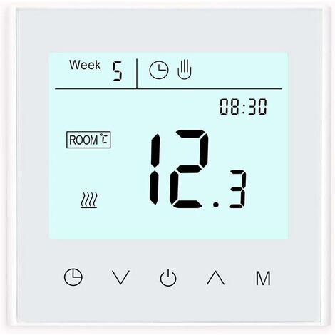Programmable WiFi Thermostat Smart Temperature Controller for Electric Warm Floor Heating System Voice APP Remote Connection (White Electric Heating)