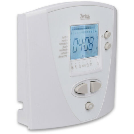 Programmateur fil pilote 1 zone – Modes Eco, Confort, Hors Gel – Programmation horaire sur 7 jours – Compatible avec tous radiateurs électriques – Atenza