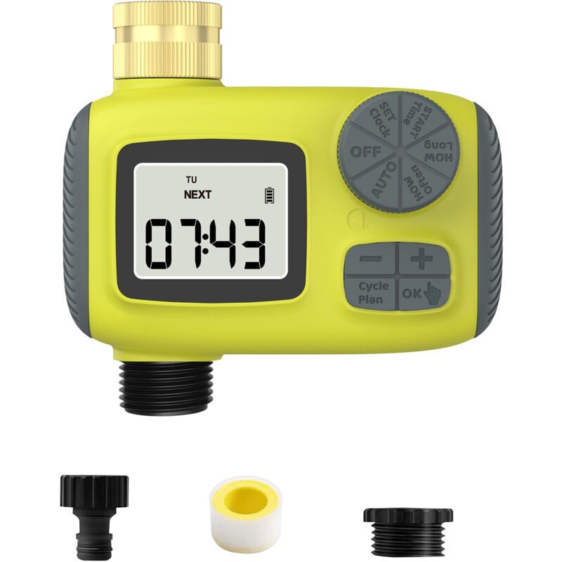 Programmateur Arrosage Automatique, avce Écran lcd Bouton Manuel pour Un Réglage Facile Applicable de Arrosage Système pour Pelouse et Jardin