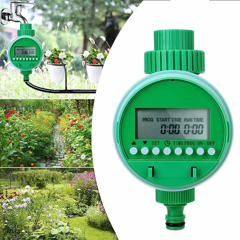 Programmateur Arrosage Automatique, Minuterie d'arrosage de Robinet de Tuyau Arroseur LCD Contrôleur de Système d'irrigation pour Pelouse Jardin