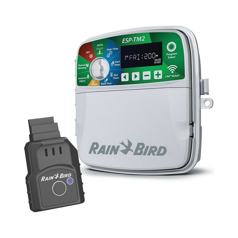 Rain Bird - Programmateur d'arrosage automatique ESP-TM2 12 zones intérieur + Module Wifi Lnk