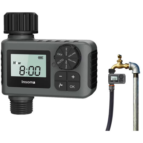 Programmateur d'arrosage automatique pour jardin - Programmateur d'irrigation intelligent, écran LCD, étanche IPX5, pour extérieur