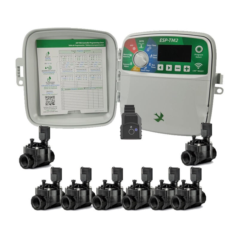 Programmateur d'arrosage extérieur Wi-Fi 12 zones Rain Bird ESP-TM2 Arrosage automatique du jardin 12 Electrovannes 100HV 24