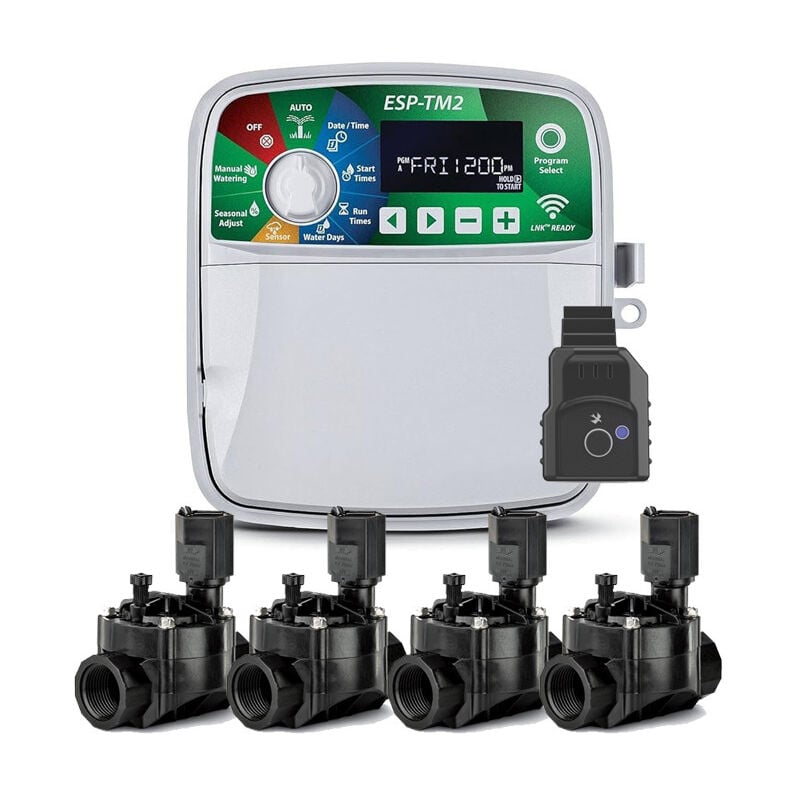 Programmateur d'arrosage intérieur Wi-Fi 4 zones Rain Bird ESP-TM2 Arrosage automatique du jardin 4 Electrovannes 100HV 24V