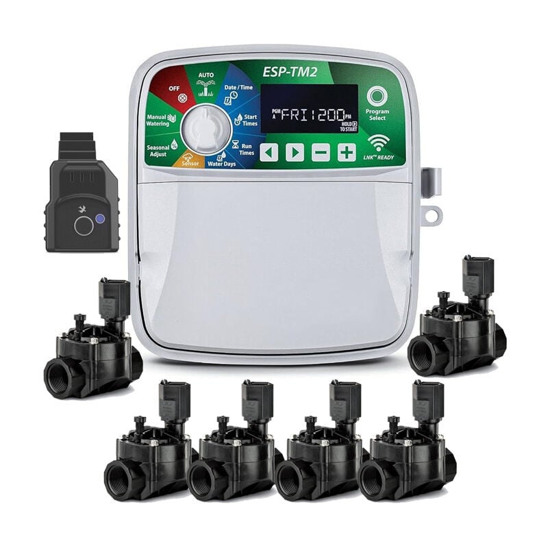 Programmateur d'arrosage intérieur Wi-Fi 6 zones Rain Bird ESP-TM2 Arrosage automatique du jardin 6 Electrovannes 100HV 24V