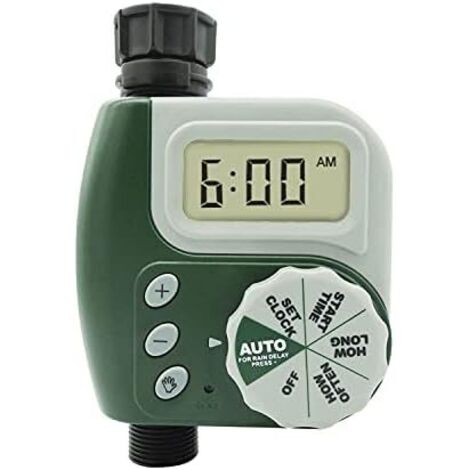 Programmateur d'Arrosage Minuterie d'Arrosage Automatique Minuterie d'Irrigation pour Arroseur Contrôleur de Système d'arrosage avec Affichage LED pour Balcon et Terrasse Jardin Ferme Pelouse Fleur