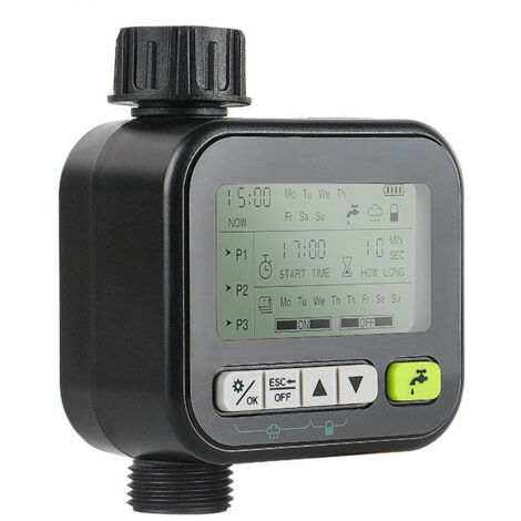 Programmateur d'arrosage, Minuteur d’irrigation de jardin – Arroseur automatique avec 6 programmes, système de contrôle pour irrigation goutte-à-goutte domestique