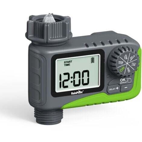Programmateur d'arrosage RAINPOINT, manuel, automatique, facile à utiliser, avec écran LCD