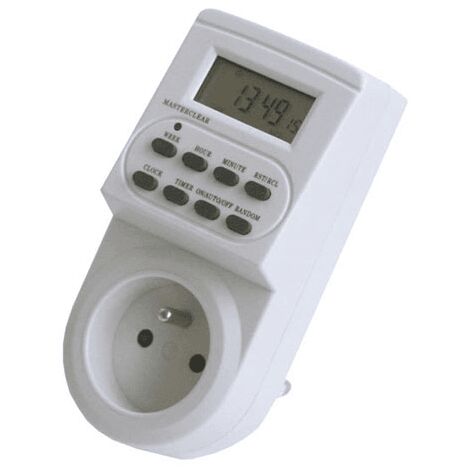 Programmateur digital hebdomadaire pour prise programmable – Puissance 3680W – Intensité 16A – Programmation journalière et hebdomadaire – 7846676