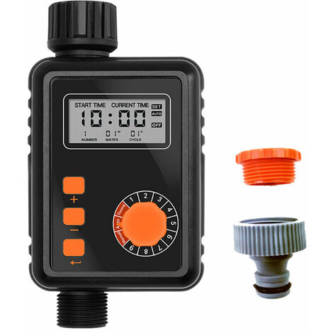 Programmateur et minuterie d'arrosage automatique Régulateur d'irrigation électronique Minuterie d'irrigation automatique avec grand écran LCD Contrôleur d'arrosage étanche 9 programmes de synchronisa