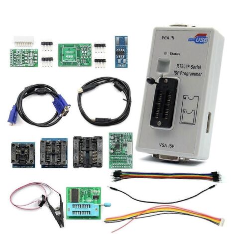Programmateur ISP RT809F, outil de réparation LCD USB avec adaptateur 1,8 V et pince de test SOP8
