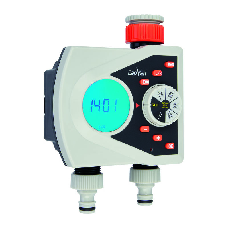 Programmateur électronique LCD AquaDUO Capvert - 2 voies programmables