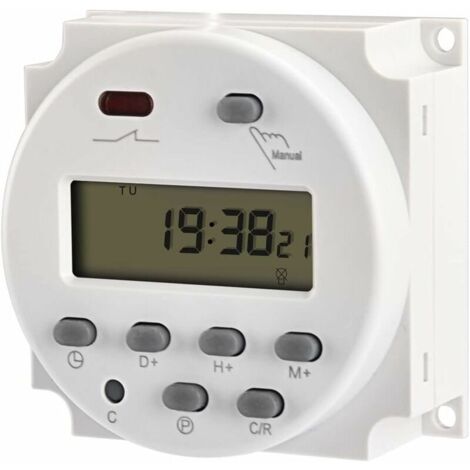 Programmateur Numérique LCD Semaine Entière 12V 16A SPST