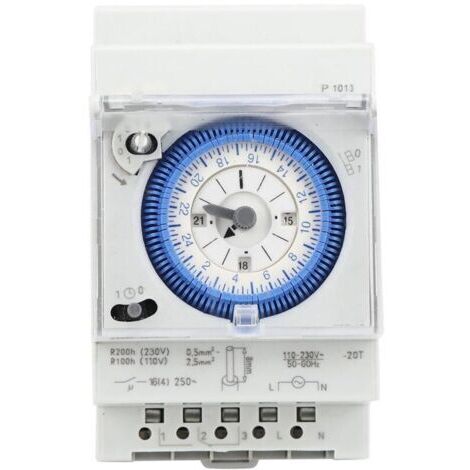 Programmateur Piscine Mécanique 16A 250V - Horloge Chauffe Eau avec Minuterie 15 Minutes/24 Heures - Garantie Disponible pour Hogar Cocina