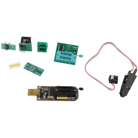 Programmateur USB CH341A avec Adaptateur 1.8V, Pince SOP8 et Module de Conversion DIP8