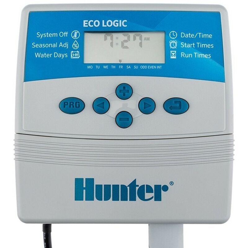 Contrôleur d'irrigation électrique Eco Logic 6 Stations Indoor Hunter Offre exclusive