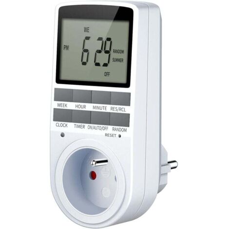 Programmierbare Steckdosen, elektrischer und digitaler Steckdosen-Programmierer, digitaler Steckdosen-Timer mit großem LCD-Display, 10 tägliche und wöchentliche Programme mit Diebstahlschutz-Zufallsmo