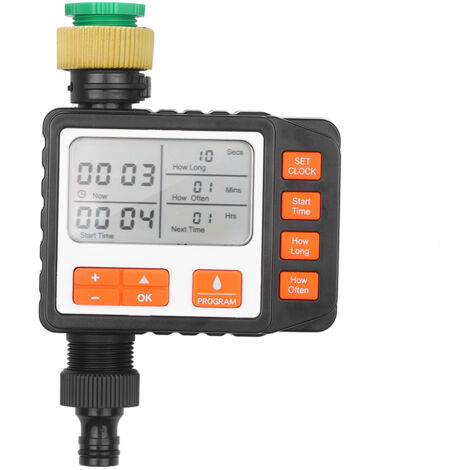 Programmierbarer digitaler Bewässerungstimer für Außenwasserhahn, Einzelanschluss, manueller Modus, großes 3-Zoll-Display
