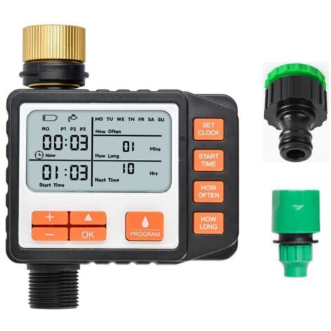 Programmierbarer digitaler Bewässerungstimer für Gartenschläuche, manueller/automatischer Modus, für Garten, Balkon, Hof und Rasen