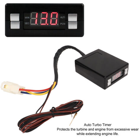 Programmierbarer digitaler LED-Turbo-Timer für Kfz-Fahrzeuge zum universellen Pannenschutz, ABS-Metall, für Modifikationen [Kit mit Kabeln und Klemme]