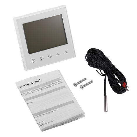Programmierbarer digitaler Thermostat mit LCD-Touchscreen, intelligenter Temperaturregler, weiß