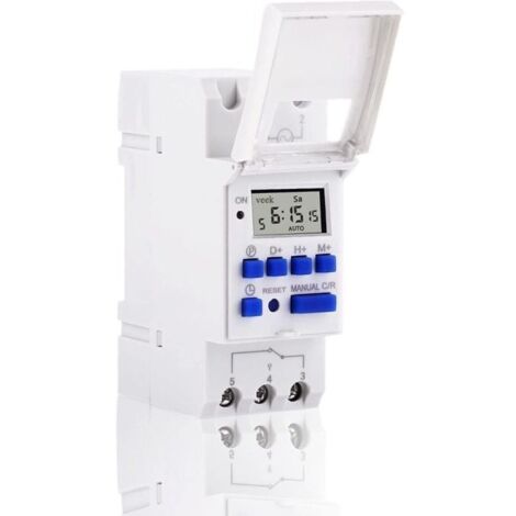 Programmierbarer Digitaltimer, LCD-Bildschirm, Wochenzeitschalter mit programmierbarem Timer auf DIN-Schiene (220 V)